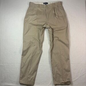 Polo Ralph Lauren Hammond Chino Pants Mens 36x32 Beige Pleated Preppy Vintage
